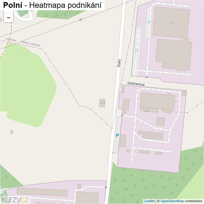 Mapa Polní - Firmy v ulici.