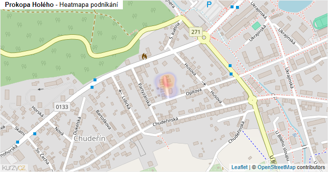 Prokopa Holého - mapa podnikání
