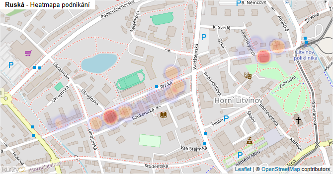 Ruská - mapa podnikání