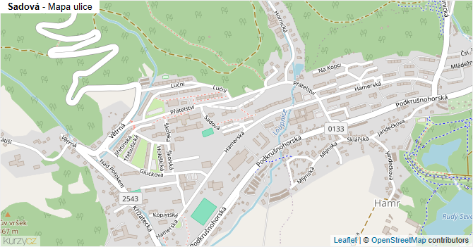 Sadová - mapa ulice