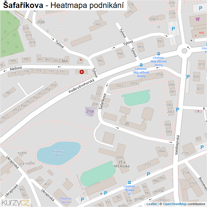 Mapa Šafaříkova - Firmy v ulici.