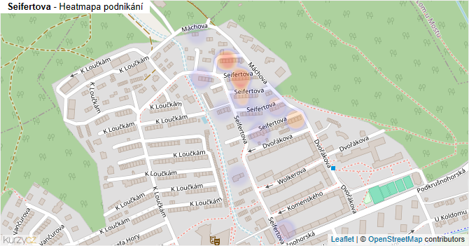 Seifertova - mapa podnikání