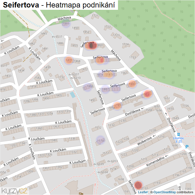 Mapa Seifertova - Firmy v ulici.
