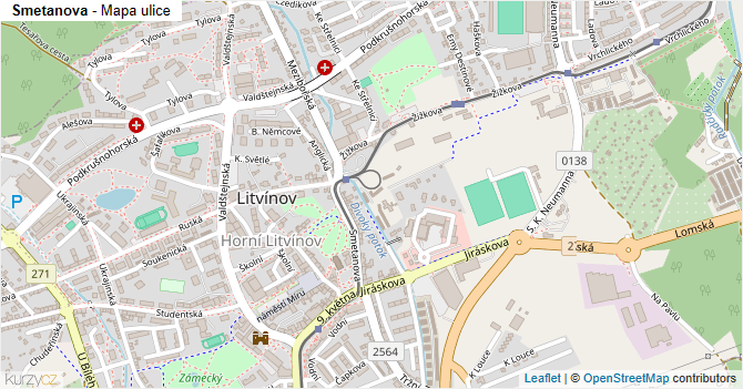 Smetanova - mapa ulice