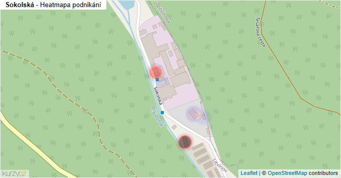 Sokolská - mapa podnikání