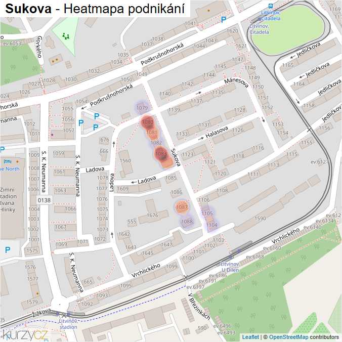 Mapa Sukova - Firmy v ulici.