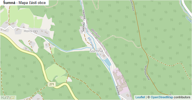Šumná - mapa části obce