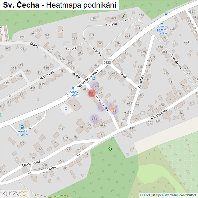 Mapa Sv. Čecha - Firmy v ulici.