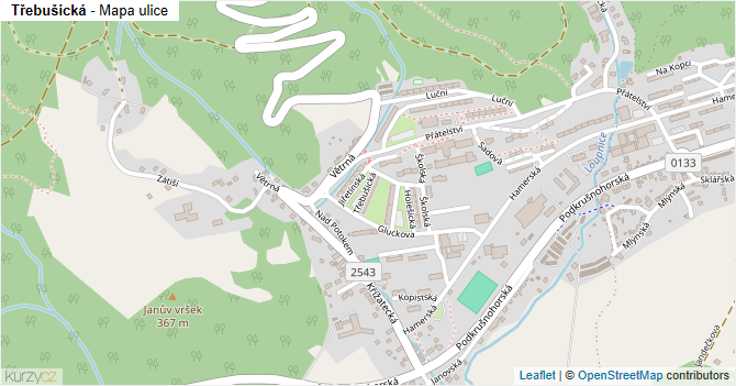 Třebušická - mapa ulice