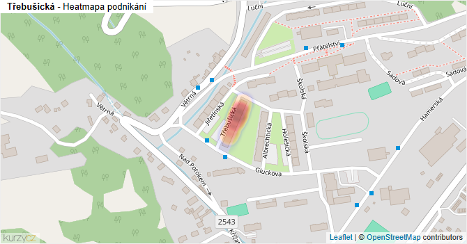 Třebušická - mapa podnikání