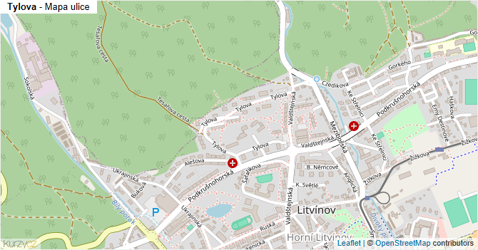 Tylova - mapa ulice