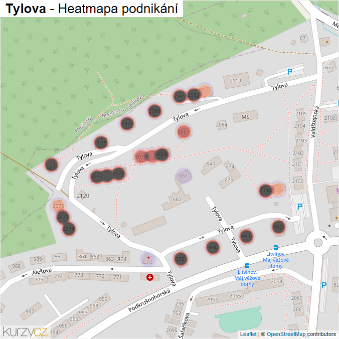 Mapa Tylova - Firmy v ulici.