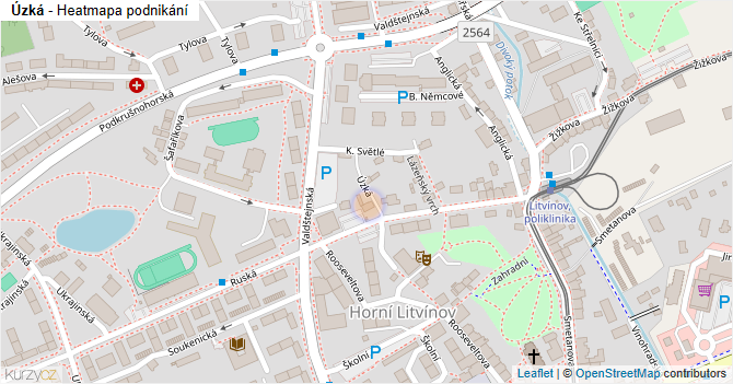 Úzká - mapa podnikání
