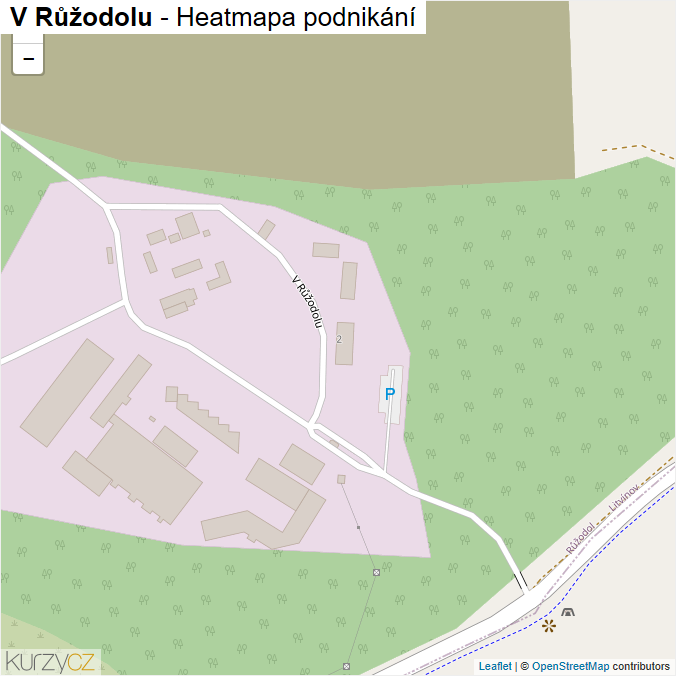 Mapa V Růžodolu - Firmy v ulici.