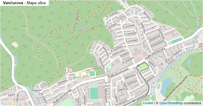 Vančurova - mapa ulice