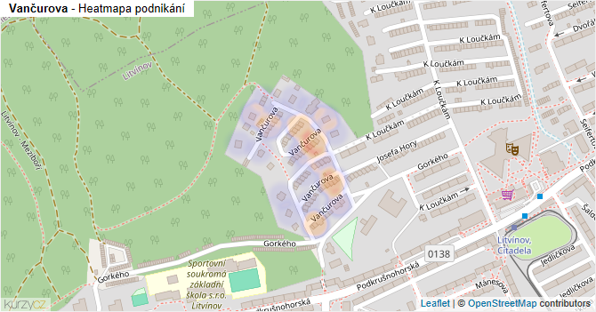 Vančurova - mapa podnikání