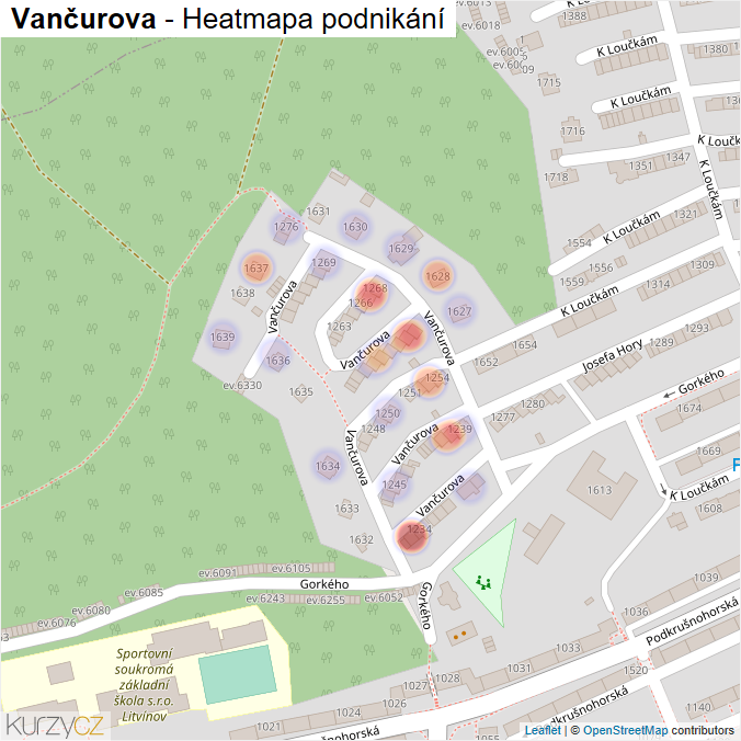 Mapa Vančurova - Firmy v ulici.