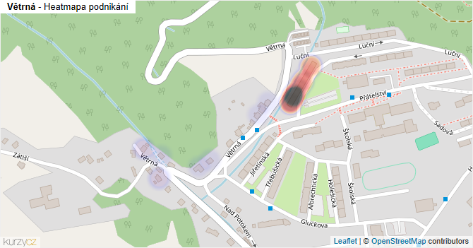 Větrná - mapa podnikání
