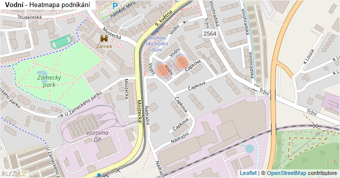 Vodní - mapa podnikání