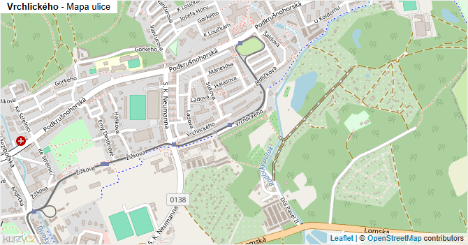 Vrchlického - mapa ulice