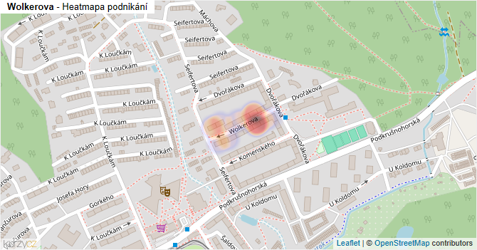 Wolkerova - mapa podnikání