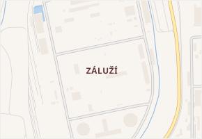Záluží v obci Litvínov - mapa části obce