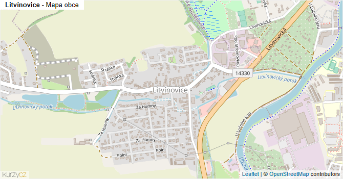 Litvínovice - mapa obce