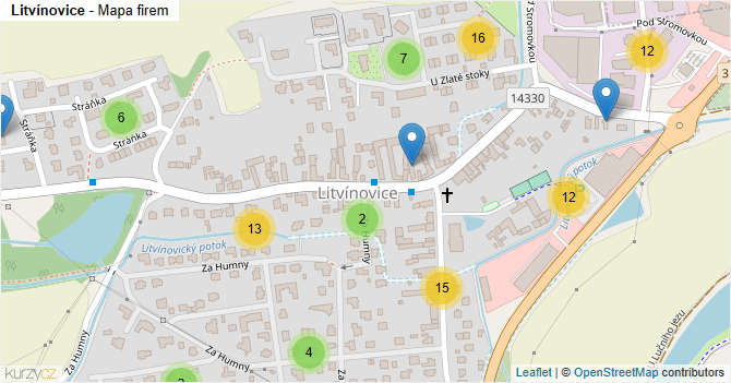 Litvínovice - mapa firem
