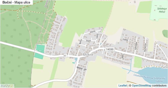 Boční - mapa ulice