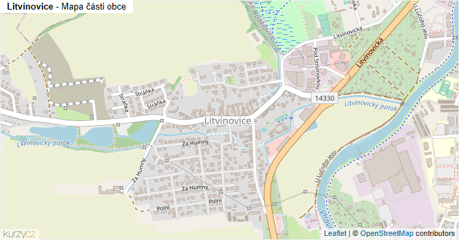 Litvínovice - mapa části obce