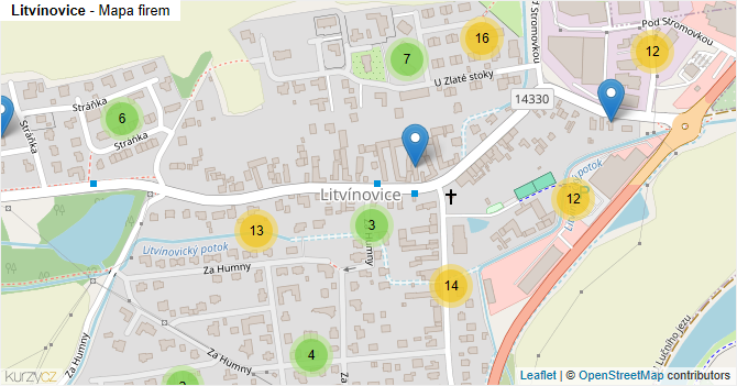 Litvínovice - mapa firem