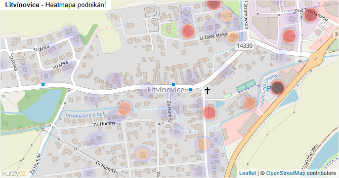 Litvínovice - mapa podnikání