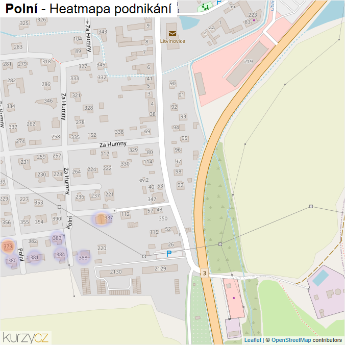 Mapa Polní - Firmy v ulici.