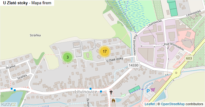 U Zlaté stoky - mapa firem