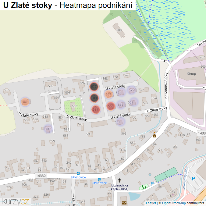 Mapa U Zlaté stoky - Firmy v ulici.