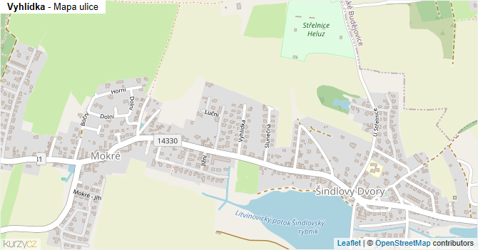 Vyhlídka - mapa ulice
