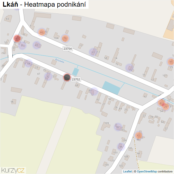 Mapa Lkáň - Firmy v části obce.