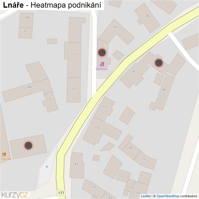 Mapa Lnáře - Firmy v obci.