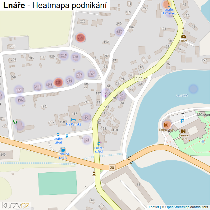 Mapa Lnáře - Firmy v části obce.