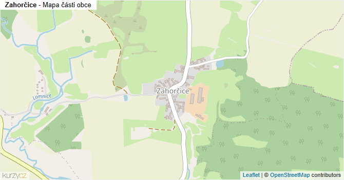 Zahorčice - mapa části obce