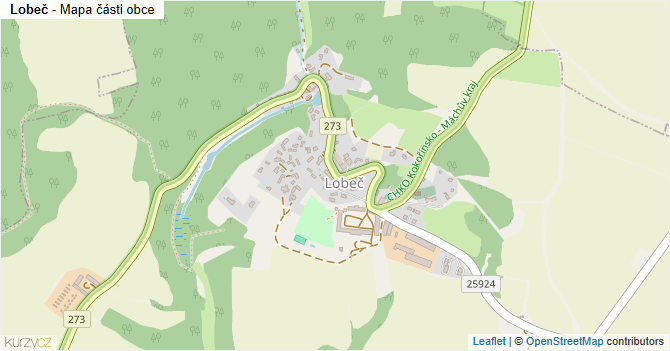Lobeč - mapa části obce