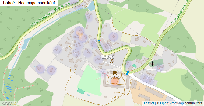 Lobeč - mapa podnikání