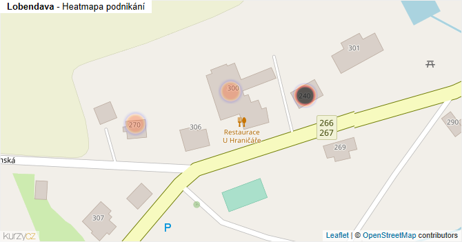 Lobendava - mapa podnikání