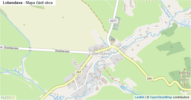 Lobendava - mapa části obce