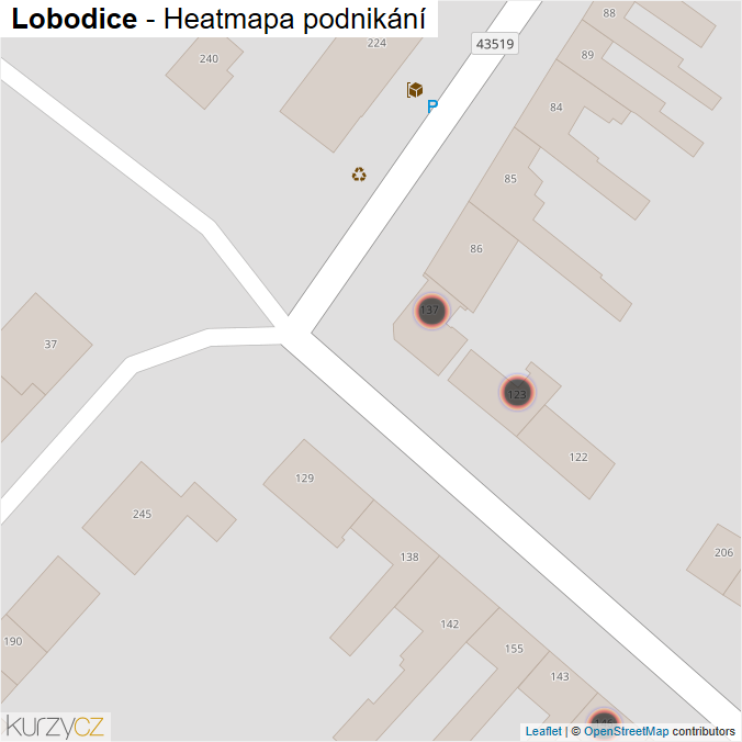 Mapa Lobodice - Firmy v obci.