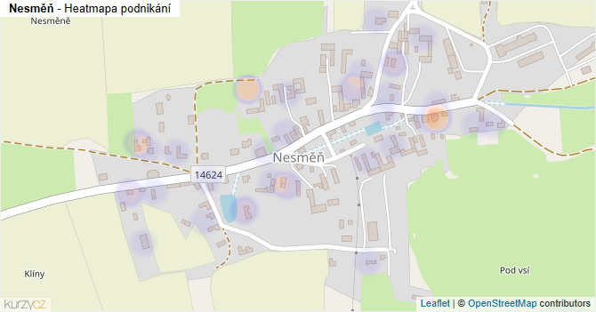 Nesměň - mapa podnikání