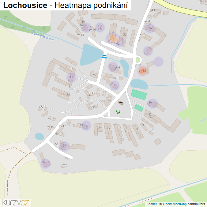Mapa Lochousice - Firmy v části obce.