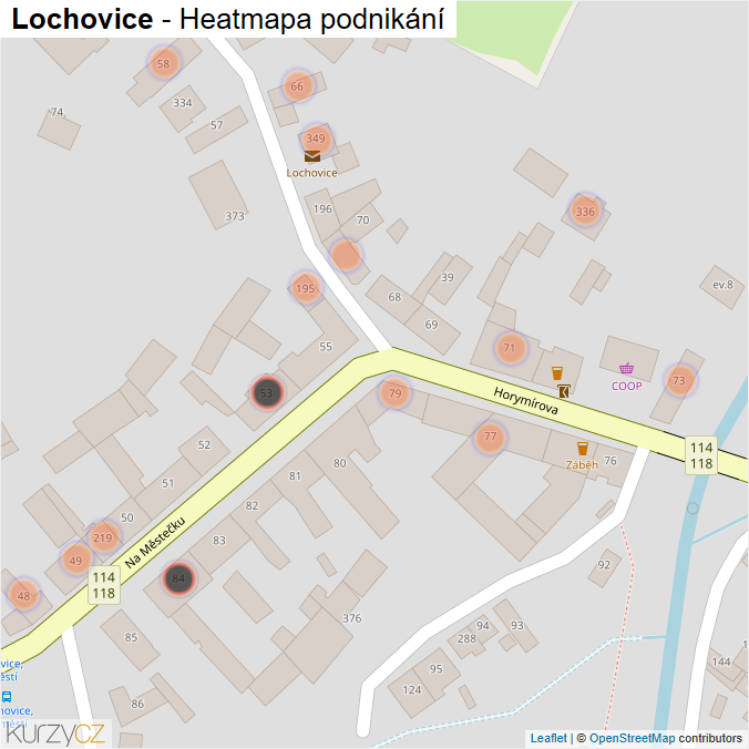 Mapa Lochovice - Firmy v obci.