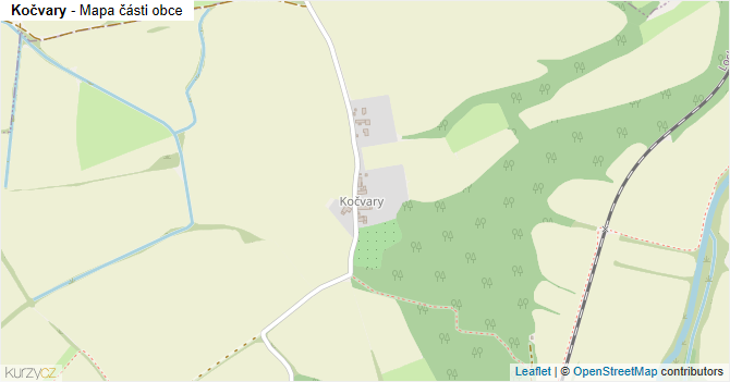 Kočvary - mapa části obce
