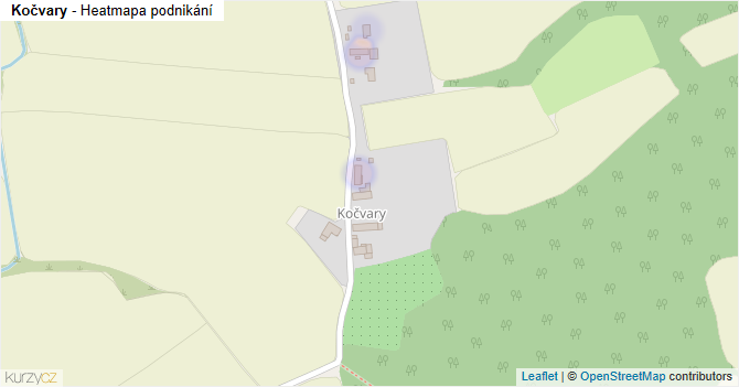 Kočvary - mapa podnikání